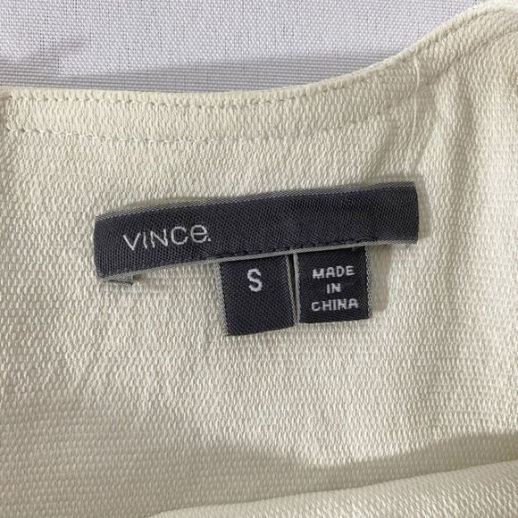 VINCE. IVORY WHITE BLACK COLORBLOCK SLEEVELESS SHIFT DRESS - S - Picture 6 of 9